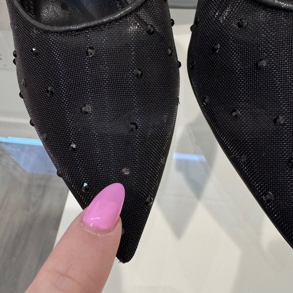 YSL Saint Laurent Black Anja Rhinestone Mesh Heels (sz 35.5) - Picture 9 of 16
